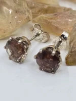 6mm Oregon Sunstone studs in sterling silver - Image 8