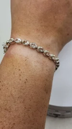 Tennis bracelet - Sterling silver and Champagne Oregon Sunstone - Image 5