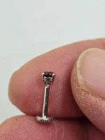 Rhodolite garnet flatback labret - Image 3