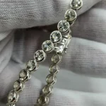 Champagne Oregon Sunstone Tennis Bracelet – 7" Sterling Silver with Rhodium Finish, 30 Natural 5mm Stones - Image 2