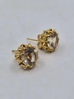 14k Gold  3.7ct Oregon Sunstone Studs - Image 4