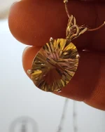 Spectacular Oregon Sunstone pendant in sterling silver - Image 5