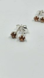 Oregon Sunstone studs with shining copper schiller