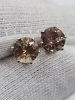 6mm Oregon Sunstone studs in sterling silver - Image 4