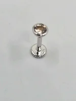 14k Gold Flat Back Labret with Oregon Sunstone – Bezel or Prong, 16g Internally Threaded - Image 3