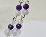 Beaded moonstone, amythist, and opal earrings - Image 5