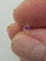 Rhodolite garnet flatback labret - Image 4