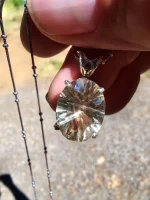 Spectacular Oregon Sunstone pendant in sterling silver - Image 6