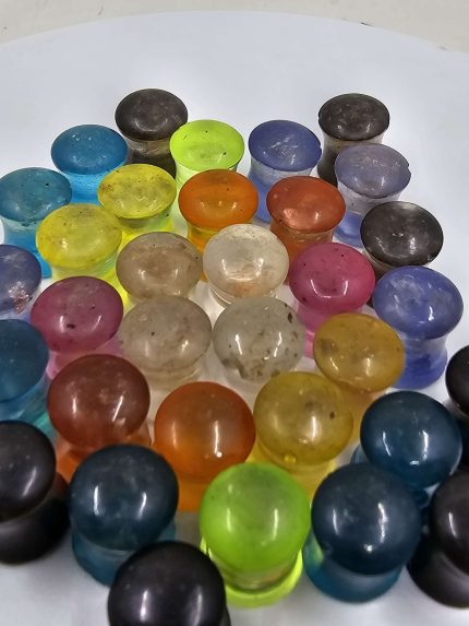 Oregon Sunstone in epoxy ear gauges 6-25mm