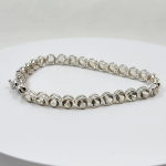 Champagne Oregon Sunstone Tennis Bracelet – 7" Sterling Silver with Rhodium Finish, 30 Natural 5mm Stones