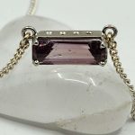 Pink diaspore pendant,  set in 925 silver