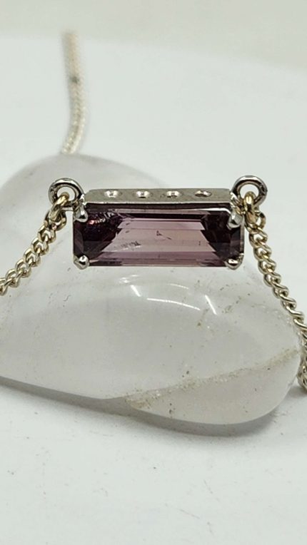 Pink diaspore pendant,  set in 925 silver