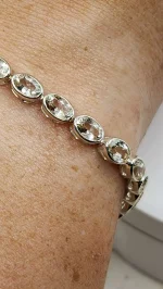 Tennis bracelet - Sterling silver and Champagne Oregon Sunstone - Image 2