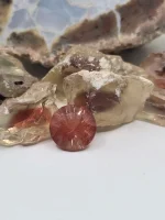 AAA Red Schiller Oregon Sunstone, 3.6ct 9.2mm - Image 3