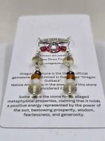 Handmade Oregon Sunstone, Oregon Fire Opal, moonstone and garnet beaded earrings - Image 3