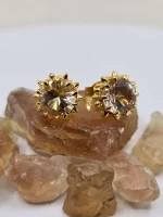 14k Gold  3.7ct Oregon Sunstone Studs - Image 5