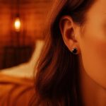 10mm Black Spinel studs in white gold