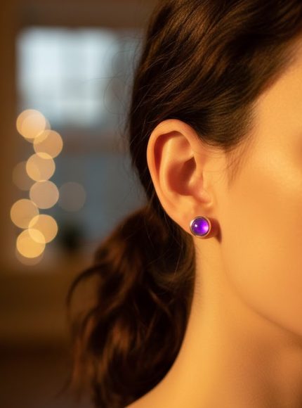 Holley Blue Agate studs in 925 sterling silver