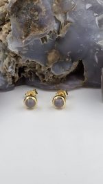 Holley Blue Agate Stud Earrings – 5mm Bezel Set – Sterling Silver or Gold Vermeil - Image 6