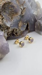 Holley Blue Agate Stud Earrings – 5mm Bezel Set – Sterling Silver or Gold Vermeil - Image 7