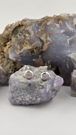 Holley Blue Agate Stud Earrings – 5mm Bezel Set – Sterling Silver or Gold Vermeil - Image 14