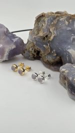 Holley Blue Agate Stud Earrings – 5mm Bezel Set – Sterling Silver or Gold Vermeil - Image 11