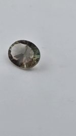 2.5ct Concave Cut Oregon Sunstone (10.8×8.2mm) — Blue/Green & Peach Bicolor - Image 3