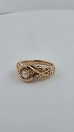 Oregon Sunstone Ring in Rose Gold Vermeil Over 925 Sterling Silver (7mm Sunstone + CZ Accents) – Size 7 - Image 6